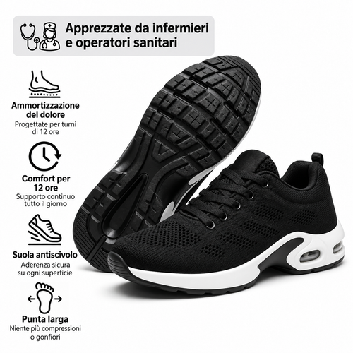 OrthoShoes™ Pro — Scarpe per turni di 12 ore, progettate per alleviare tutto il giorno il dolore a piedi, ginocchia e schiena